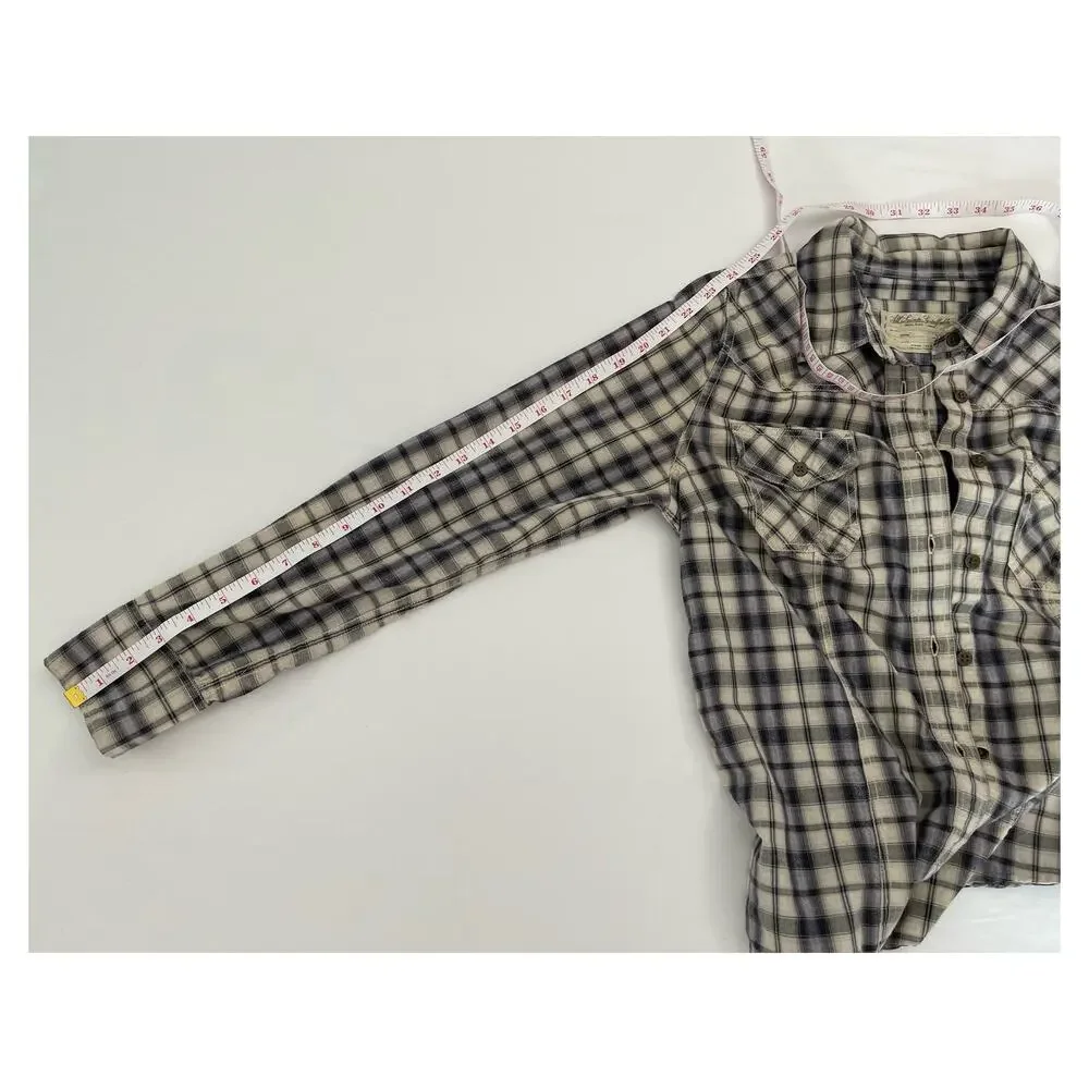 Allsaints Spitalfields Parson Button Down Plaid Women Shirt Size 8 Western Rodeo - Picture 13 of 13